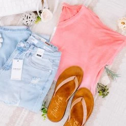 No Ship Drop Ship New Arrivals Fade Away Dip Dyed Tee In Coral