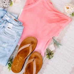 No Ship Drop Ship New Arrivals Fade Away Dip Dyed Tee In Coral