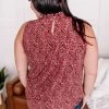 No Ship Drop Ship New Arrivals Frilled For You Sleeveless Blouse In Marsala