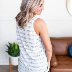 No Ship Drop Ship End Of The Line Striped Sleeveless Top New Arrivals