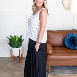 No Ship Drop Ship End Of The Line Striped Sleeveless Top New Arrivals