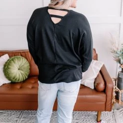 No Ship Drop Ship New Arrivals Cross My Back Dolman Top In Black