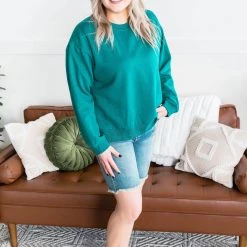 No Ship Drop Ship Get Fleeced Sweatshirt In Emerald Green