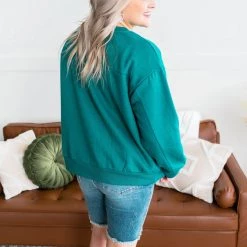 No Ship Drop Ship Get Fleeced Sweatshirt In Emerald Green