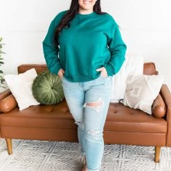 No Ship Drop Ship Get Fleeced Sweatshirt In Emerald Green