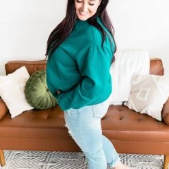 No Ship Drop Ship Get Fleeced Sweatshirt In Emerald Green