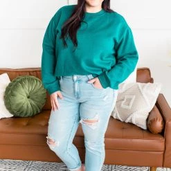 No Ship Drop Ship Get Fleeced Sweatshirt In Emerald Green