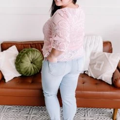 No Ship Drop Ship Take A Shine To Pink Lace Top