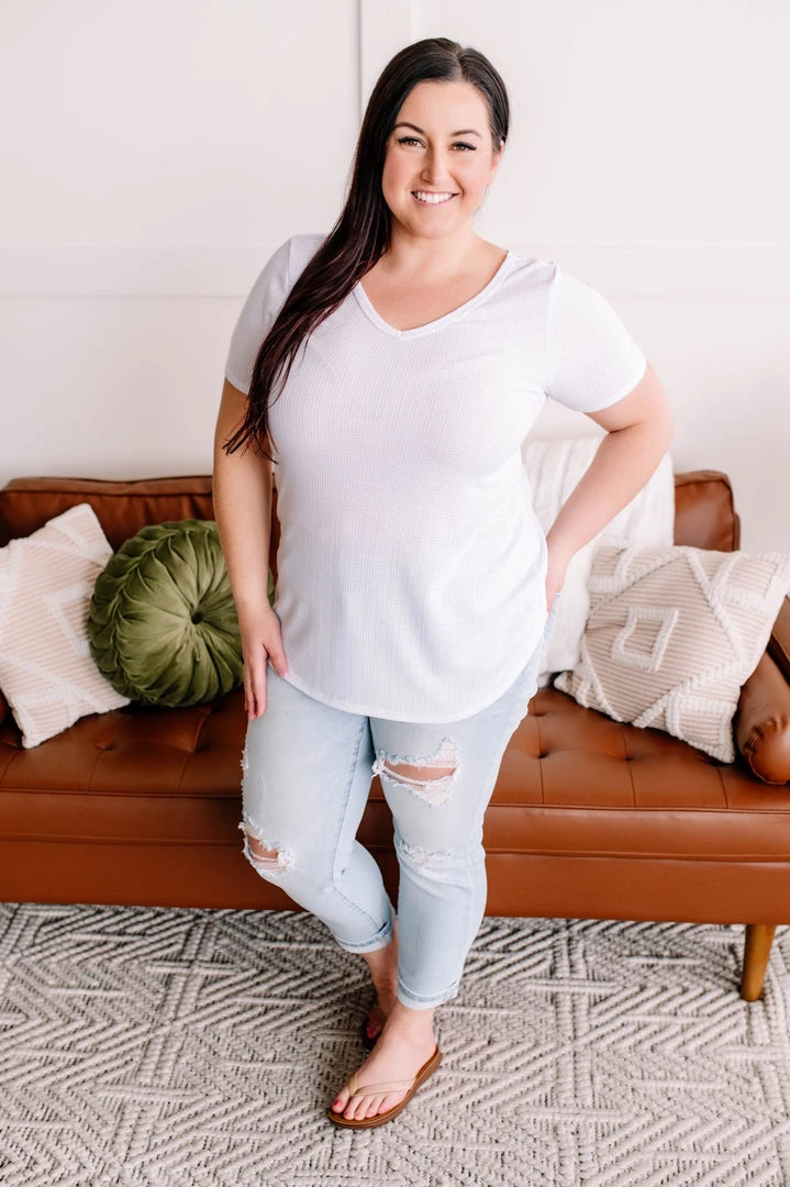 No Ship Drop Ship En Pointe V Neck Knit Top In White 10 No Ship Drop Ship En Pointe V Neck Knit Top In White