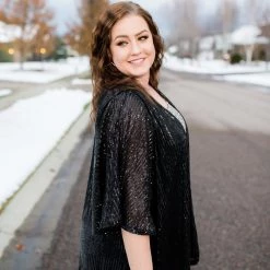 No Ship Drop Ship New Arrivals Rise To The Occasion Black Sequined Cardigan