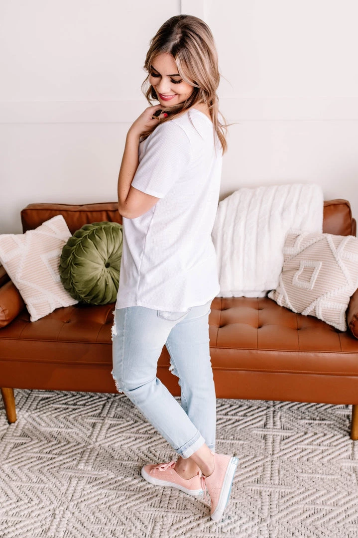 No Ship Drop Ship En Pointe V Neck Knit Top In White 11 No Ship Drop Ship En Pointe V Neck Knit Top In White