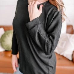 No Ship Drop Ship New Arrivals Cross My Back Dolman Top In Black