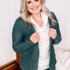 No Ship Drop Ship Brush Your Cares Away Button Up Top In Hunter Green New Arrivals