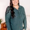 No Ship Drop Ship Brush Your Cares Away Button Up Top In Hunter Green New Arrivals