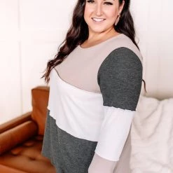 No Ship Drop Ship New Arrivals Peace And Love Thermal Color Block Top