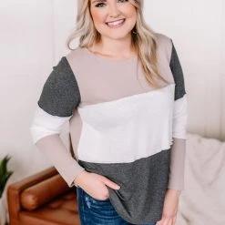 No Ship Drop Ship New Arrivals Peace And Love Thermal Color Block Top