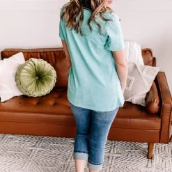 No Ship Drop Ship New Arrivals Take A Trip With Me Acid Wash Tee In Turquoise