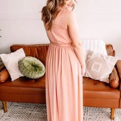 No Ship Drop Ship New Arrivals Surplice It To Say Apricot Maxi Dress