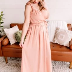 No Ship Drop Ship New Arrivals Surplice It To Say Apricot Maxi Dress