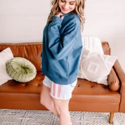 No Ship Drop Ship Get Fleeced Crewneck Sweatshirt In Harbor New Arrivals