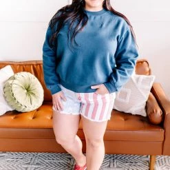 No Ship Drop Ship Get Fleeced Crewneck Sweatshirt In Harbor New Arrivals