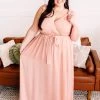 No Ship Drop Ship New Arrivals Surplice It To Say Apricot Maxi Dress