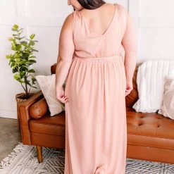 No Ship Drop Ship New Arrivals Surplice It To Say Apricot Maxi Dress