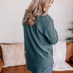 No Ship Drop Ship Brush Your Cares Away Button Up Top In Hunter Green New Arrivals