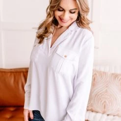 No Ship Drop Ship New Arrivals Hot Under The Collar Top In White