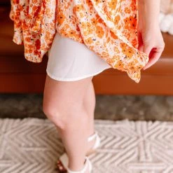 No Ship Drop Ship Dawn Of A New Day Orange Floral Dress