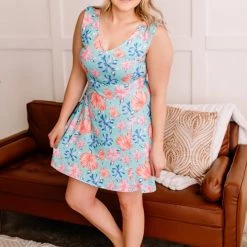 No Ship Drop Ship That Figures A-Line Floral Dress New Arrivals