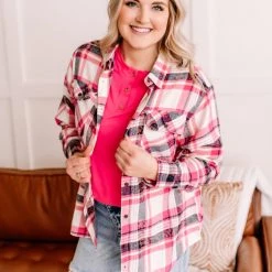 No Ship Drop Ship Decorate My World Button Top In Pink New Arrivals