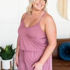 No Ship Drop Ship Mainstream-Mauve Summer Romper