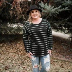 No Ship Drop Ship New Arrivals Seize The Moment Black Lace Striped Top