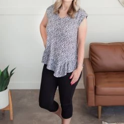 No Ship Drop Ship New Arrivals Iron Out The Details Asymmetrical Top In Leopard