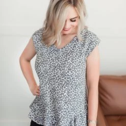 No Ship Drop Ship New Arrivals Iron Out The Details Asymmetrical Top In Leopard