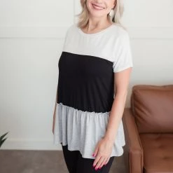 No Ship Drop Ship Bend The Rules Top In Ivory And Black