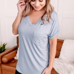 No Ship Drop Ship New Arrivals Pocketful Of Basics In Iced Blue