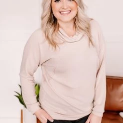 No Ship Drop Ship Just Warming Up Soft Terry Top In Taupe