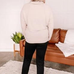 No Ship Drop Ship Just Warming Up Soft Terry Top In Taupe