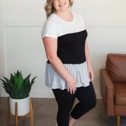 No Ship Drop Ship Bend The Rules Top In Ivory And Black