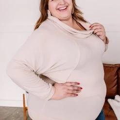 No Ship Drop Ship Just Warming Up Soft Terry Top In Taupe