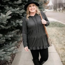 No Ship Drop Ship New Arrivals Tier Me A River Hoodie In Charcoal