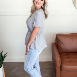 No Ship Drop Ship Come Along With Me Top In Gray