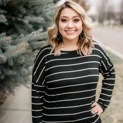 No Ship Drop Ship New Arrivals Seize The Moment Black Lace Striped Top