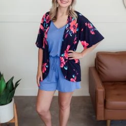 No Ship Drop Ship New Arrivals Mainstream French Blue Summer Romper