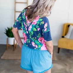 No Ship Drop Ship Fringe Benefits Shorts In Caribbean Blue New Arrivals