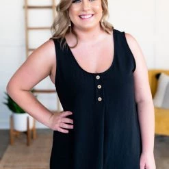 No Ship Drop Ship Tank Heavens Blouse In Black