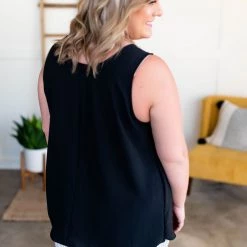 No Ship Drop Ship Tank Heavens Blouse In Black