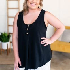 No Ship Drop Ship Tank Heavens Blouse In Black